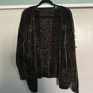 Chenille knit cardigan